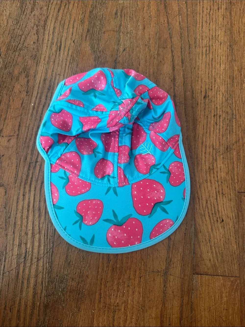 Coolibar Kids Strawberry Sun Hat - Pink on Aqua